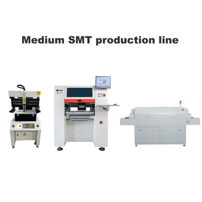 Mittlere SMT-Linie 3250 Bildschirmdrucker, 6-köpfige SMT-Pick-and-Place-Maschine, 830 Reflow-Ofen