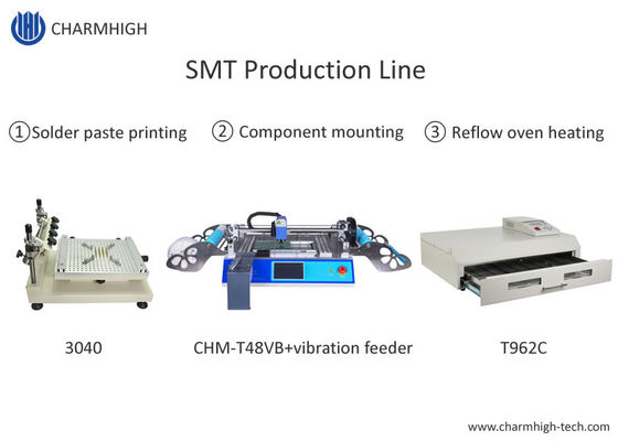 Schablonen-Drucker-Chmt 48vb T962C-Rückflut-Ofen SMT-Fertigungsstraße-3040 Tischplatte-Auswahl und Platz