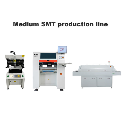 Mittlere SMT-Leitung mit 3250-Bildschirmdrucker 6 Köpfe SMT-Pick-and-Place-Maschine 830 Rücklauföfen