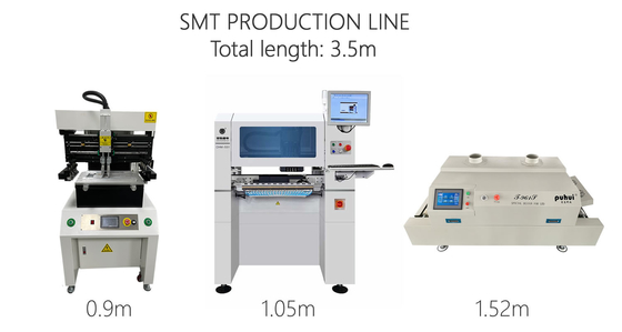 Gesamtlänge 3,5 m Hocheinheitliche kleine SMT-Produktionslinie 0201, BGA, 144 Pins IC