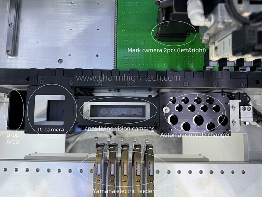 Hochgenaue industrielle 4-köpfige Pick-Place-Maschine mit Automatikwechselgerät, Unterstützung 0201 BGA