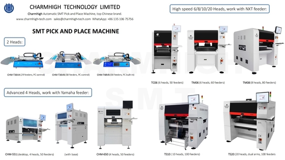 Charmhigh 2025 Alle Modelle 10 Arten von SMT-Pick-and-Place-Maschine 2,4,6,8,10,20 PCBA-Fertigung