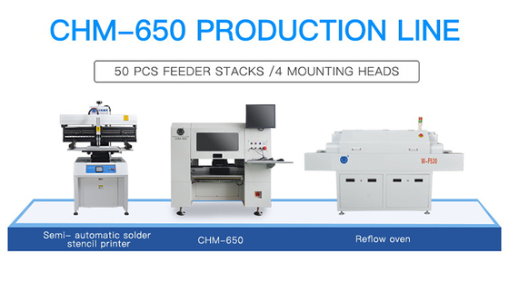 Genius 4 Heads Desktop SMT Pick Place Machine CHM-650 mit 50 Füttern
