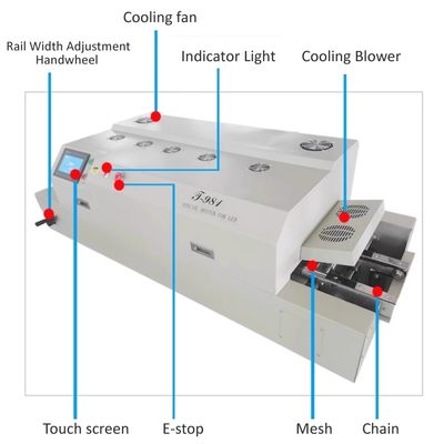 T981 Rückflussofen für die Benchtop-Kette Bleifreies 8-Zonen-BGA-Lötwerk Zwei-seitiges PCB