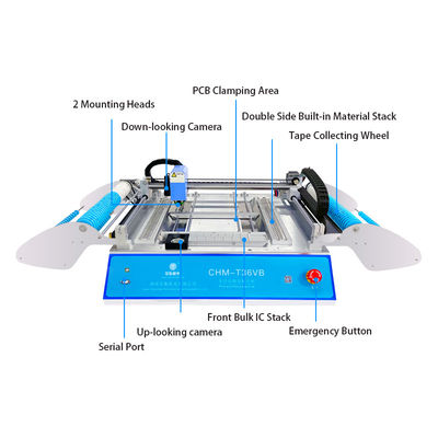 Doppelseitige SMT-Bestückung CHMT36VB Desktop-Bestückungsautomat mit 58 Zuführungen