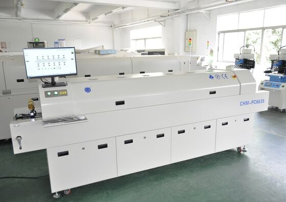 CHM-PC6635 Bleifreies Reflow-Lötöfen mit PC-Steuerung, 6 Temperaturzonen und 2200*350mm Heizbereich für SMT-Löten